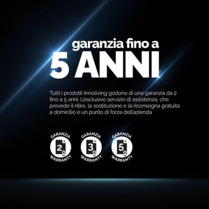 Innoliving INN-522 Ventilatore a Piantana in Metallo Cromato, Potenza 50W, Diametro 40 cm, 3 Velocità, Altezza Regolabile fino a 125 cm, 4 Pale in Metallo, Funzione Oscillazione e Inclinazione